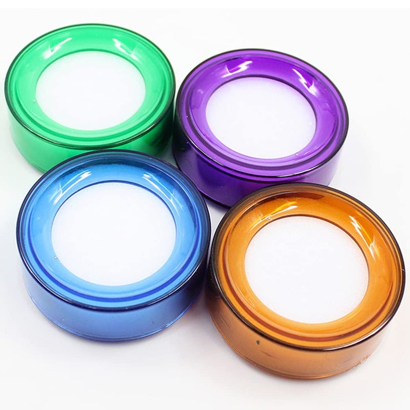 Luzen 6Pcs Round Finger Wet Sponge with Plastic Case Bank Finance Department Office Supplies Fingertip Wet Tool for Counting Cash Money Papers Bills Documents, Random Color - Image 1